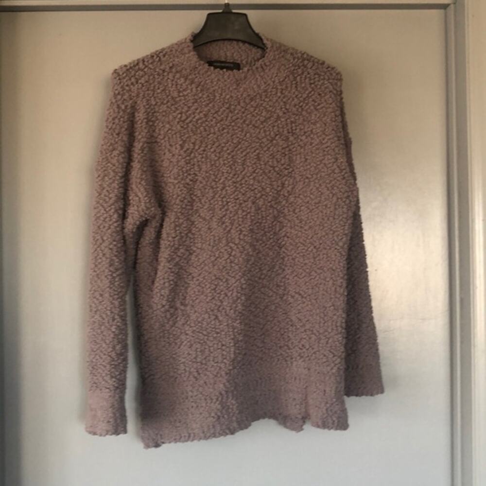 Merokeety Gray Women's Pullover Top Long Sleeves Sz Large Mock Neck